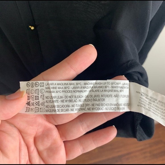 Zara Woman Black Half Button Up Sheer Top - Picture 5 of 7